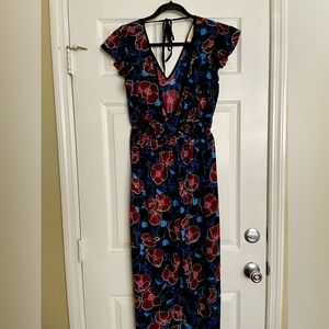 Flutter sleeve, full length jumpsuit. Oh so pretty.